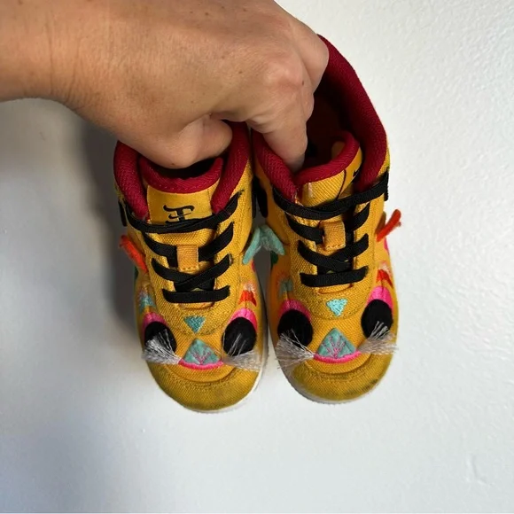 Nike Kids Yellow and Red Sneakers - Picture 3 of 5